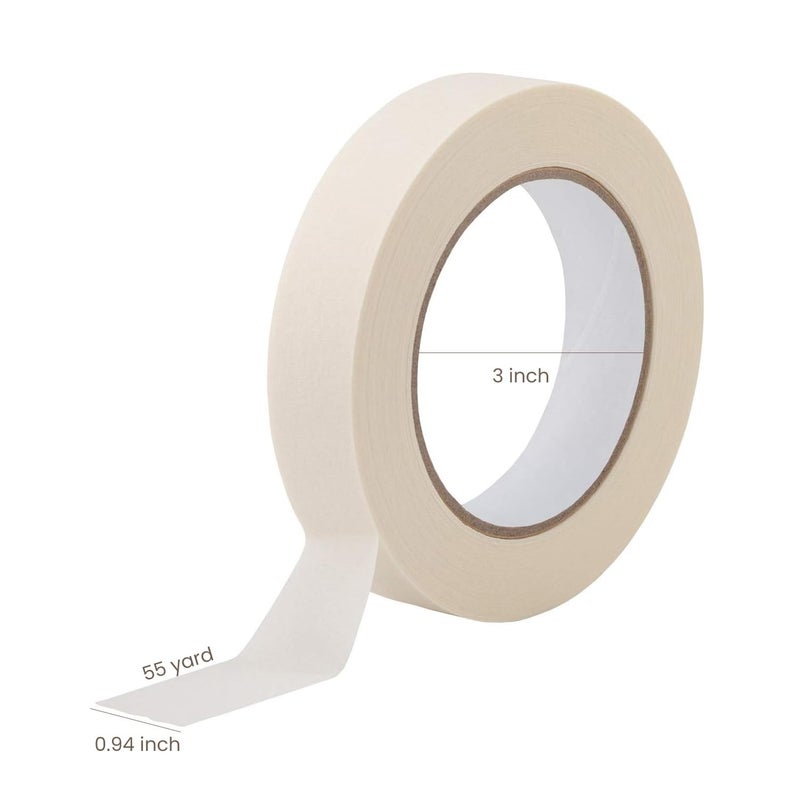 Lichamp Masking Tape 1 inch, 10 Pack General Purpose Masking Tape Bulk Multipack for Basic Use, 1 inch x 55 Yards x 10 Rolls (550 Total Yards) - Image 2